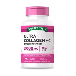 Ultra Collagen 3000 MG HYDROLYZED TYPE 1 & 3 WITH VITAMIN C - 90 CAPLETS